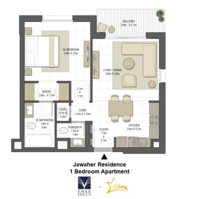 Floor Plan Jawaher Residence Presented by Estera Real Estate