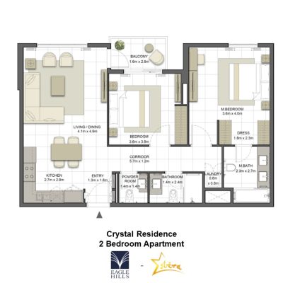 Floor Plan Crystal Residence Presented by Estera Real Estate