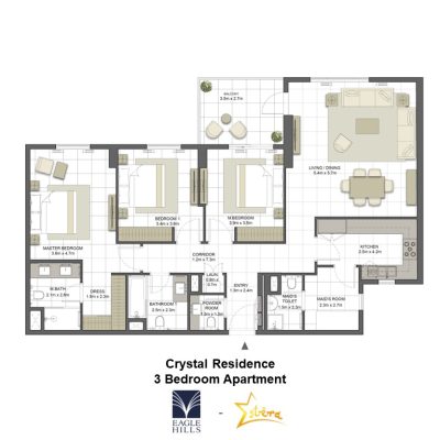 Floor Plan Crystal Residence Presented by Estera Real Estate